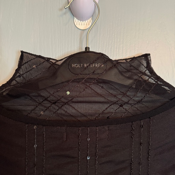 VTG Vitae Goth Witchy Fairy Mesh Top Sz S Black Sequin Whimsigoth Retro Vampire - Picture 11 of 12